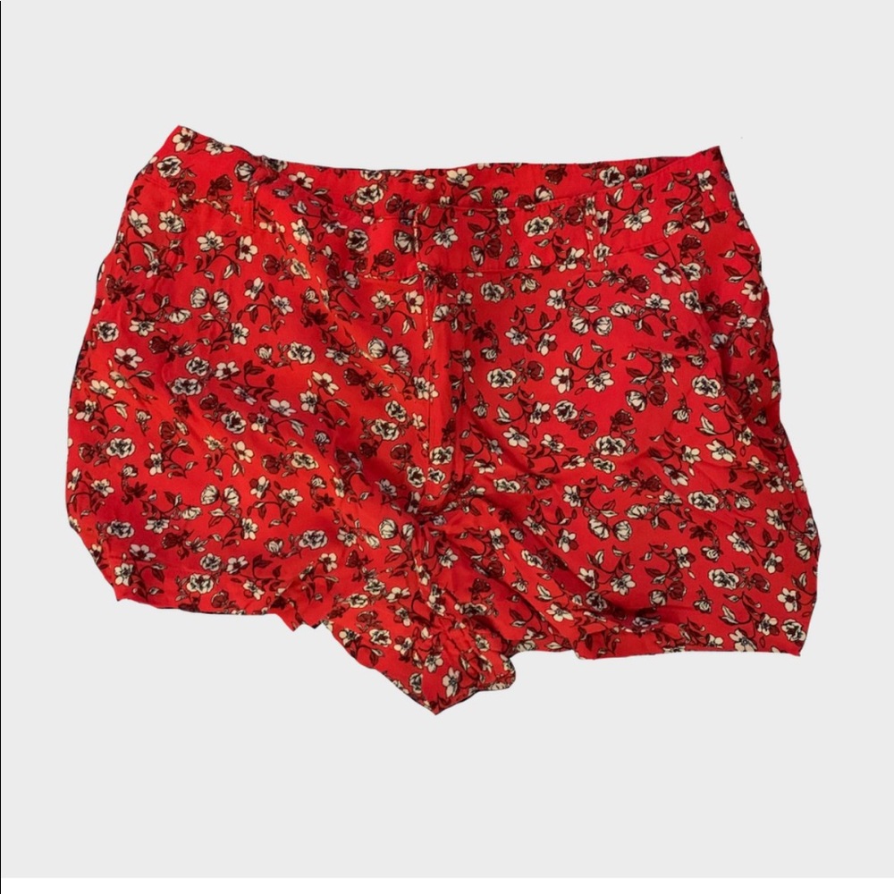 Bright Red Floral H&M Shorts